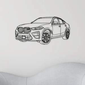 BMW X6 M Metal Wall Art, Modern SUV Silhouette Decor, Garage Man Cave Sign, Car Enthusiast Gift