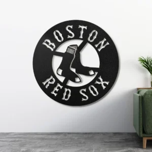 Boston Red Sox Metal Logo Art, Iconic MLB Team Decor, LED Game Room Sign, Baseball Fan Gift
