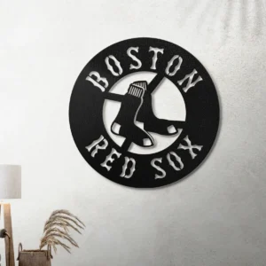 Boston Red Sox Metal Logo Art, Iconic MLB Team Decor, LED Game Room Sign, Baseball Fan Gift