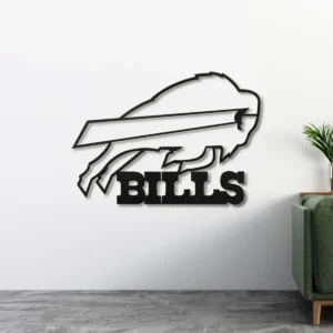 Buffalo Bills Metal Logo Art, Dynamic NFL Team Decor, LED Game Room Sign, Bills Mafia Gift