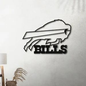 Buffalo Bills Metal Logo Art, Dynamic NFL Team Decor, LED Game Room Sign, Bills Mafia Gift