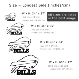 Buffalo Bills Metal Logo Art, Dynamic NFL Team Decor, LED Game Room Sign, Bills Mafia Gift