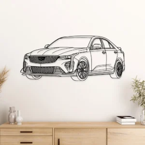 Cadillac CT4 V Blackwing Metal Art, Performance Sedan Wall Decor, Luxury Car Enthusiast Gift, Man Cave Statement Piece