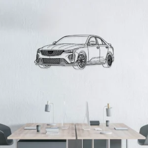 Cadillac CT4 V Blackwing Metal Art, Performance Sedan Wall Decor, Luxury Car Enthusiast Gift, Man Cave Statement Piece
