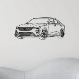Cadillac CT4 V Blackwing Metal Art, Performance Sedan Wall Decor, Luxury Car Enthusiast Gift, Man Cave Statement Piece