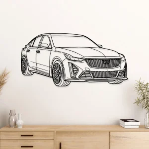 Cadillac CT5 V Blackwing Metal Art, Luxury Sedan Silhouette, Garage Man Cave Sign, Car Enthusiast Gift