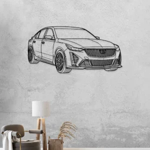 Cadillac CT5 V Blackwing Metal Art, Luxury Sedan Silhouette, Garage Man Cave Sign, Car Enthusiast Gift