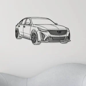 Cadillac CT5 V Blackwing Metal Art, Luxury Sedan Silhouette, Garage Man Cave Sign, Car Enthusiast Gift