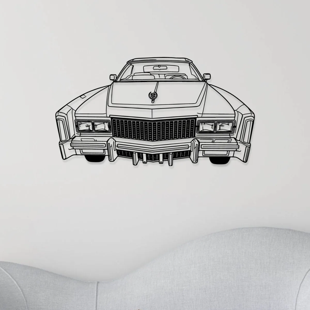 Elegant Cadillac Eldorado metal wall hanging front view