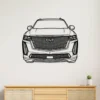 Black metal Cadillac Escalade V front silhouette wall art.