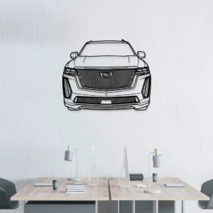 Cadillac Escalade V Front Art, Bold SUV Metal Decor, Automotive Enthusiast Gift, Modern Garage Sign