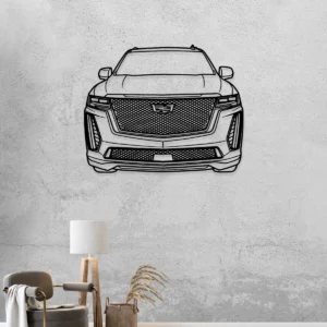 Cadillac Escalade V Front Art, Bold SUV Metal Decor, Automotive Enthusiast Gift, Modern Garage Sign