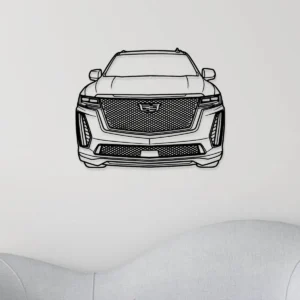 Cadillac Escalade V Front Art, Bold SUV Metal Decor, Automotive Enthusiast Gift, Modern Garage Sign