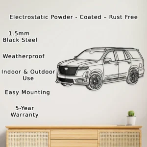 Cadillac Escalade V Metal Art, Luxury SUV Silhouette Decor, Garage Man Cave Sign, Car Enthusiast Gift
