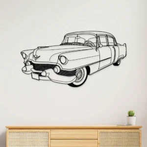 Black metal Cadillac car wall art for home decor