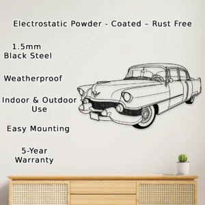 Cadillac Metal Wall Art, Classic American Car Decor, Vintage Auto Sign, Car Enthusiast Gift