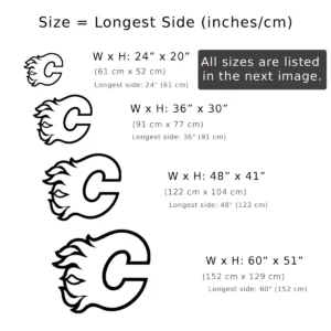 Calgary Flames Metal Logo, Fiery NHL Wall Art, Backlit Game Room Decor, Ultimate Hockey Fan Gift