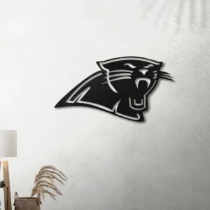 Carolina Panthers Metal Logo Art, Dynamic NFL Team Decor, LED Game Room Sign, Football Fan Gift