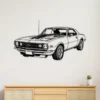 Black metal silhouette of a 1967 Chevrolet Camaro wall art.