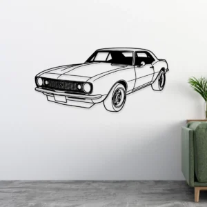 Chevrolet Camaro 1967 Metal Wall Art, Legendary Muscle Car Silhouette, Retro Garage Decor, Auto Lover Gift