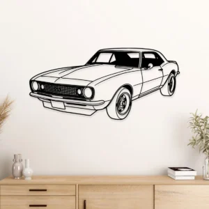 Chevrolet Camaro 1967 Metal Wall Art, Legendary Muscle Car Silhouette, Retro Garage Decor, Auto Lover Gift