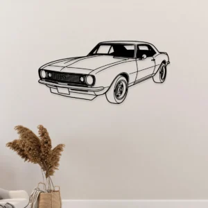 Chevrolet Camaro 1967 Metal Wall Art, Legendary Muscle Car Silhouette, Retro Garage Decor, Auto Lover Gift