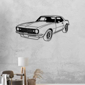 Chevrolet Camaro 1967 Metal Wall Art, Legendary Muscle Car Silhouette, Retro Garage Decor, Auto Lover Gift