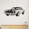 Black metal silhouette of a 1969 Chevrolet Camaro Z28 wall art.