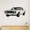 Black metal silhouette of a 1969 Chevrolet Camaro Z28 wall art.