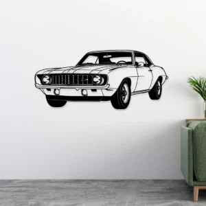 Chevrolet Camaro 1969 Z28 Metal Art, Iconic Muscle Car Silhouette, Retro Garage Decor, Classic Car Gift