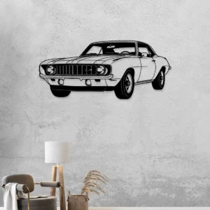 Chevrolet Camaro 1969 Z28 Metal Art, Iconic Muscle Car Silhouette, Retro Garage Decor, Classic Car Gift
