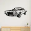 Black metal Chevrolet Camaro REAL SS Z27 silhouette wall art.