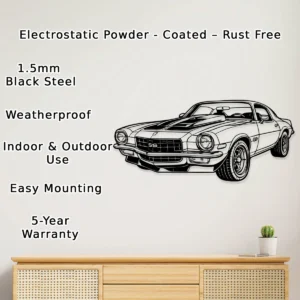 Chevrolet Camaro SS Z27 Metal Art, Iconic Muscle Car Decor, Vintage Garage Sign, Automotive Fan Gift
