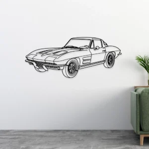 Chevrolet Corvette C2 Metal Art, Classic Car Silhouette, Vintage Garage Decor, Auto Enthusiast Gift