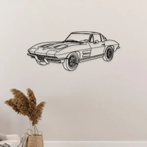 Chevrolet Corvette C2 Metal Art, Classic Car Silhouette, Vintage Garage Decor, Auto Enthusiast Gift