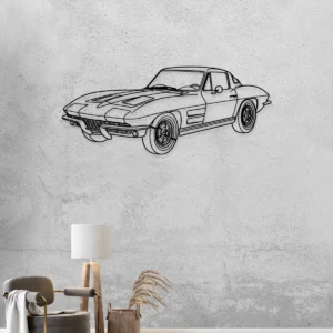 Chevrolet Corvette C2 Metal Art, Classic Car Silhouette, Vintage Garage Decor, Auto Enthusiast Gift