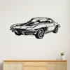 Black metal silhouette of a Chevrolet Corvette C2 wall art.