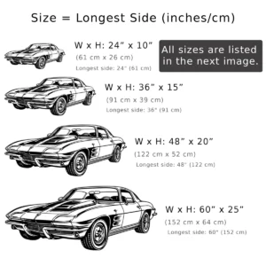 Chevrolet Corvette C2 Silhouette, Iconic Sports Car Metal Art, Vintage Garage Decor, Classic Car Gift