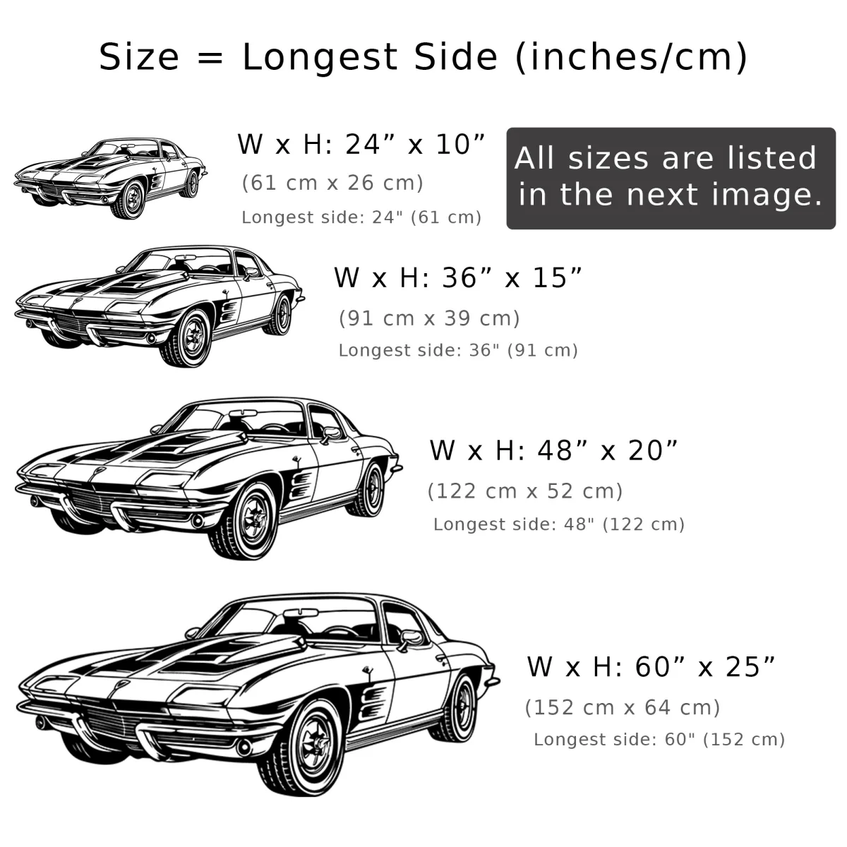 Chevrolet Corvette C2 sports car decor for car enthusiasts