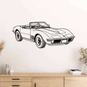 Chevrolet Corvette C3 Metal Art, Classic Sports Car Decor, Vintage Garage Sign, Automotive Enthusiast Gift