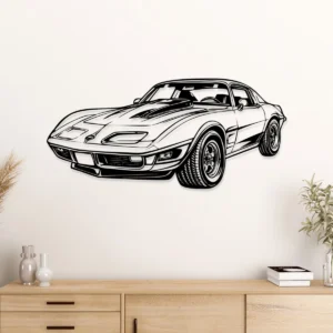 Chevrolet Corvette C3 Metal Art, Iconic American Muscle Decor, Vintage Garage Sign, Car Enthusiast Gift