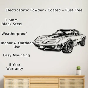 Chevrolet Corvette C3 Metal Art, Iconic American Muscle Decor, Vintage Garage Sign, Car Enthusiast Gift