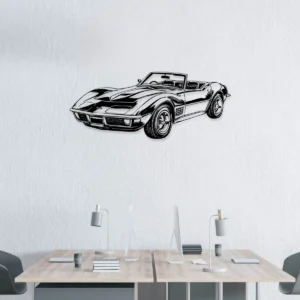 Chevrolet Corvette C3 Metal Art, Iconic American Roadster Decor, Vintage Garage Sign, Classic Car Lover Gift