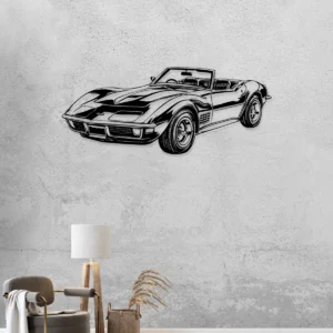 Chevrolet Corvette C3 Metal Art, Iconic American Roadster Decor, Vintage Garage Sign, Classic Car Lover Gift