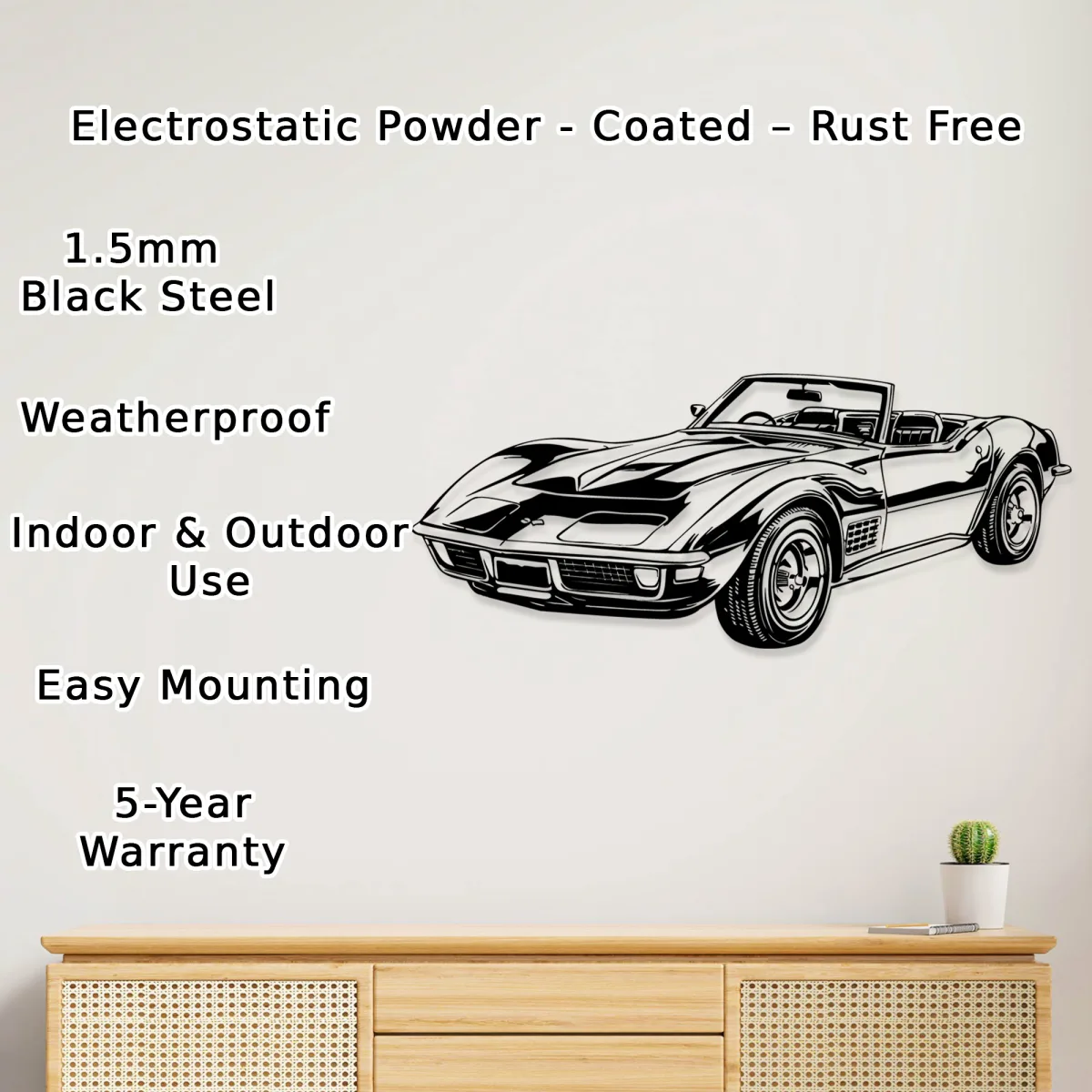 Retro style Corvette C3 art piece perfect for a man cave