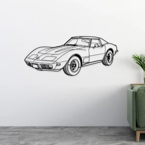 Chevrolet Corvette C3 Metal Art, Iconic Muscle Car Silhouette, Retro Garage Decor, Car Enthusiast Gift