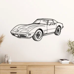 Chevrolet Corvette C3 Metal Art, Iconic Muscle Car Silhouette, Retro Garage Decor, Car Enthusiast Gift
