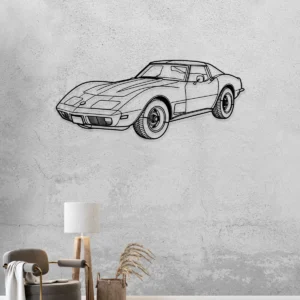 Chevrolet Corvette C3 Metal Art, Iconic Muscle Car Silhouette, Retro Garage Decor, Car Enthusiast Gift