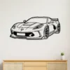 Black metal Chevrolet Corvette C8 wall art for modern garage decor