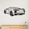 Black metal Chevrolet Corvette C8 silhouette wall art.